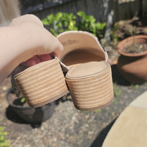 Gibson Latimer goat leather Slip-On Mules Block Heel Office Chic 10M - Picture 10 of 13